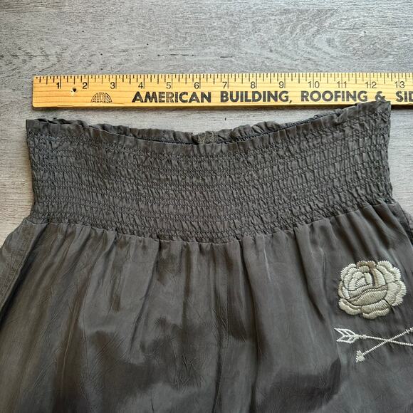 NWT Odd Molly Embroidered Pull On Wide Leg Pants Grey 1 or small - Picture 10 of 14